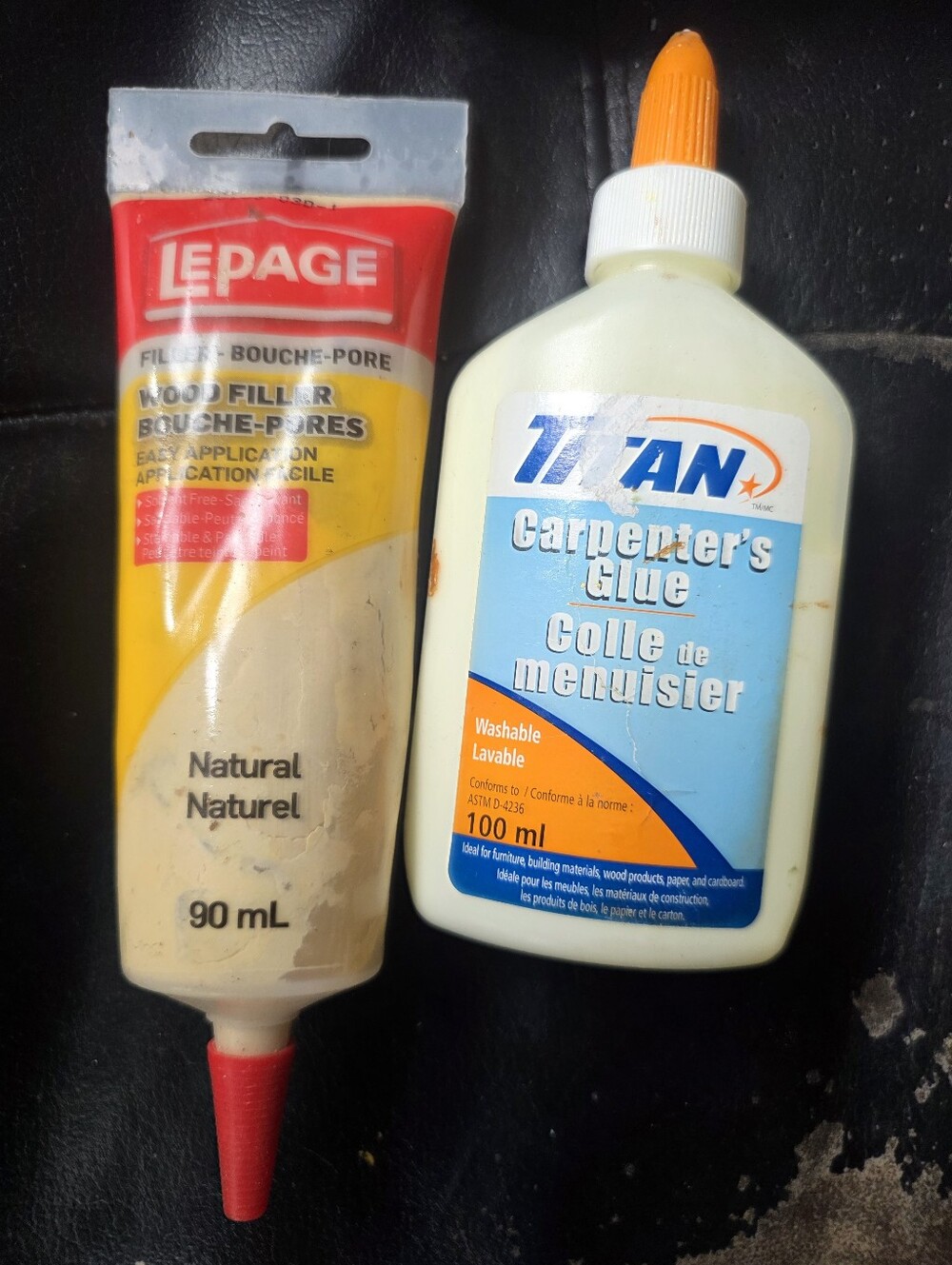 Carpenters Glue + Lepage Wood Filler